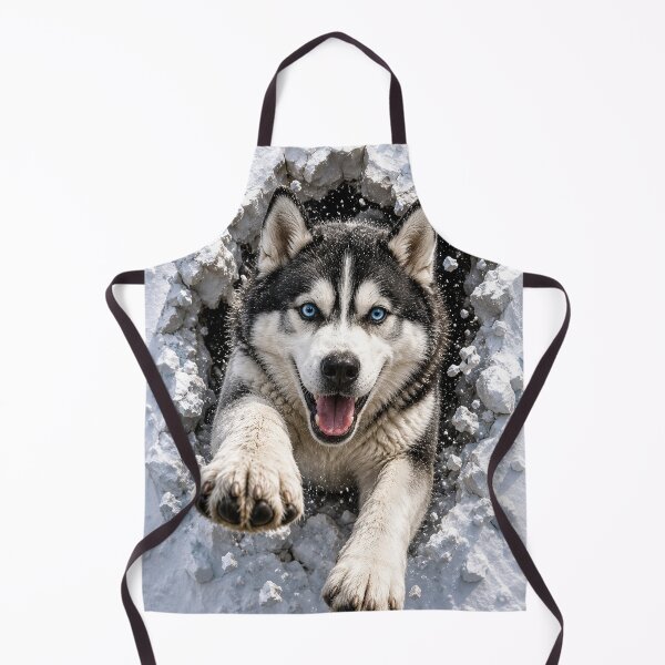 Item preview, Siberian Husky Bursting Through Snow Wall | 3D Winter Dog Illusion | Realistic Husky Gift designed and sold by Golden Era Studio.