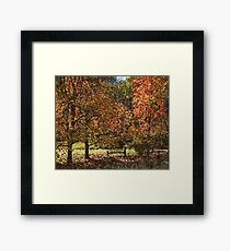 Fall landscape - pointilism Framed Print