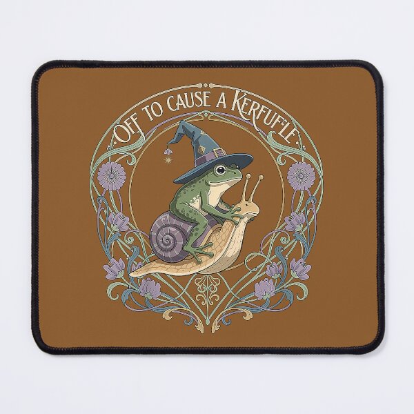 Item preview, Off to Cause A Kerfuffle Witchy Frog Wizard Snail Meme Humor designed and sold by FrankIsabel.