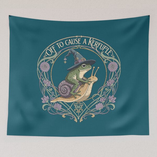 Item preview, Off to Cause A Kerfuffle Witchy Frog Wizard Snail Meme Humor designed and sold by FrankIsabel.