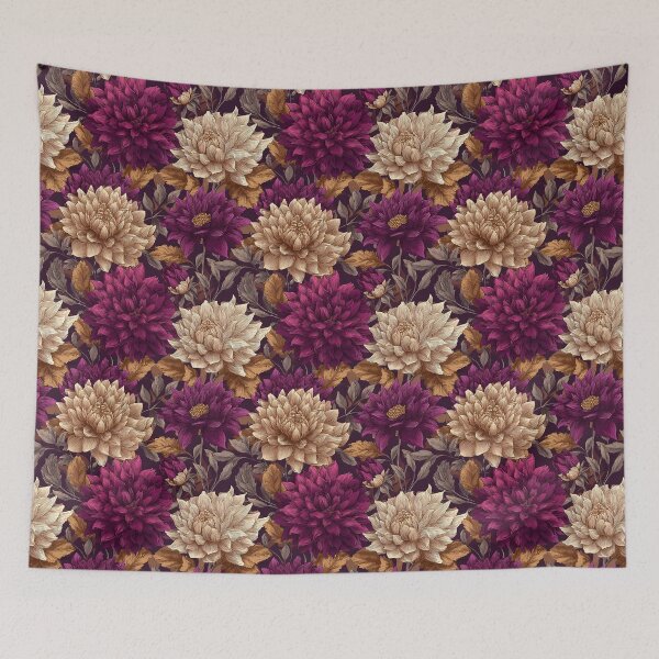 Item preview, Blooming Dahlias Texture  - Flower Garden Pattern  - Gifts For Him designed and sold by RoyalStarsPatts.