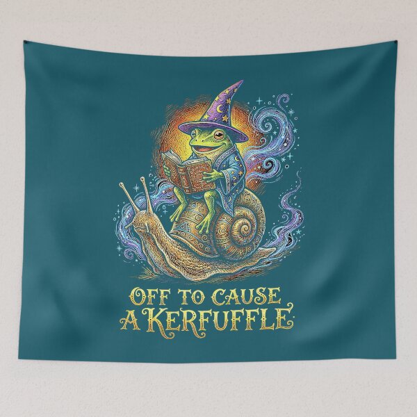 Item preview, Off to Cause A Kerfuffle Wizard Frog Riding Snail designed and sold by FrankIsabel.