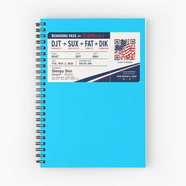 Item preview, ✈️ DJT → SUX → FAT → DIK Boarding Pass - LAST CALL FOR DEMOCRACY COLLECTION ✈️ - Passenger Passenger Sleepy Don - GriftForce 1 Edition designed and sold by WheelieGdArt.