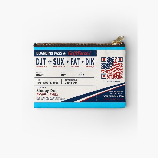 Item preview, ✈️ DJT → SUX → FAT → DIK Boarding Pass - LAST CALL FOR DEMOCRACY COLLECTION ✈️ - Passenger Passenger Sleepy Don - GriftForce 1 Edition designed and sold by WheelieGdArt.