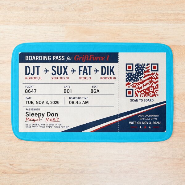 Item preview, ✈️ DJT → SUX → FAT → DIK Boarding Pass - LAST CALL FOR DEMOCRACY COLLECTION ✈️ - Passenger Passenger Sleepy Don - GriftForce 1 Edition designed and sold by WheelieGdArt.