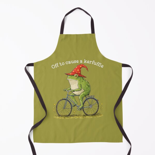 Item preview, Off to Cause A Krefuffle Funny Meme Frog Riding A Bicycle designed and sold by ArleneRowe.