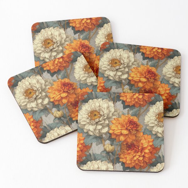 Item preview, Trendy Dahlias Print - Tropical Flower Pattern  - Gifts For Husband designed and sold by RoyalStarsPatts.