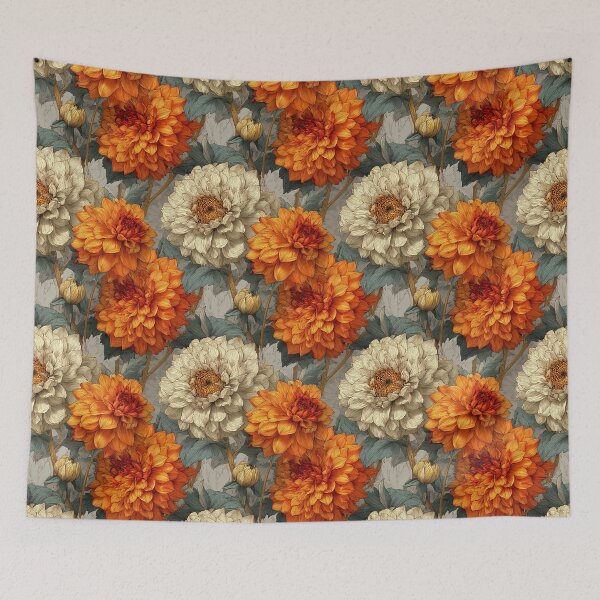 Item preview, Trendy Dahlias Print - Tropical Flower Pattern  - Gifts For Husband designed and sold by RoyalStarsPatts.