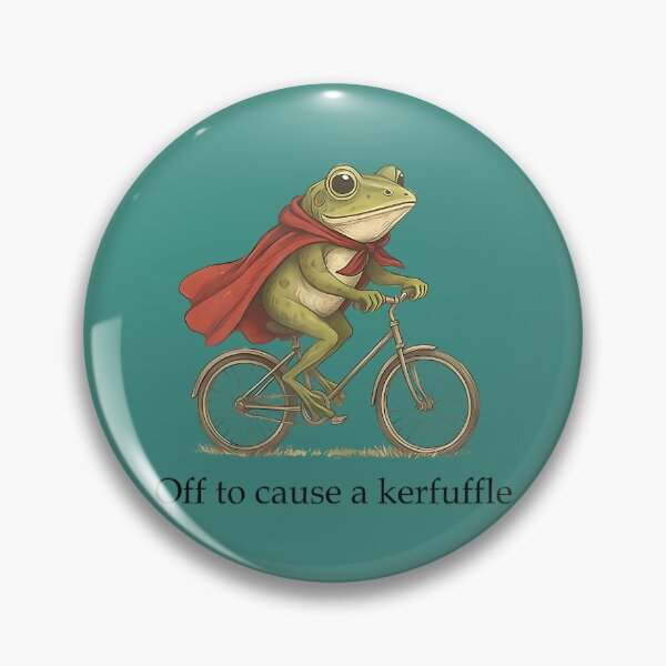 Item preview, Sarcasm Frog Riding Bicycle Humor Off To Cause A Kerfuffle designed and sold by ArleneRowe.