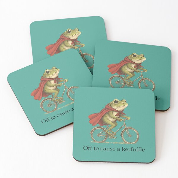 Item preview, Sarcasm Frog Riding Bicycle Humor Off To Cause A Kerfuffle designed and sold by ArleneRowe.