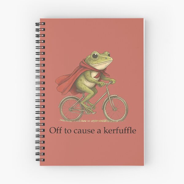 Item preview, Sarcasm Frog Riding Bicycle Humor Off To Cause A Kerfuffle designed and sold by ArleneRowe.