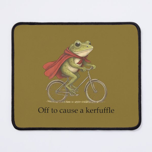 Item preview, Sarcasm Frog Riding Bicycle Humor Off To Cause A Kerfuffle designed and sold by ArleneRowe.