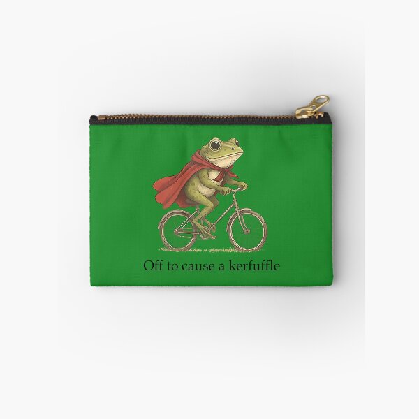 Item preview, Sarcasm Frog Riding Bicycle Humor Off To Cause A Kerfuffle designed and sold by ArleneRowe.