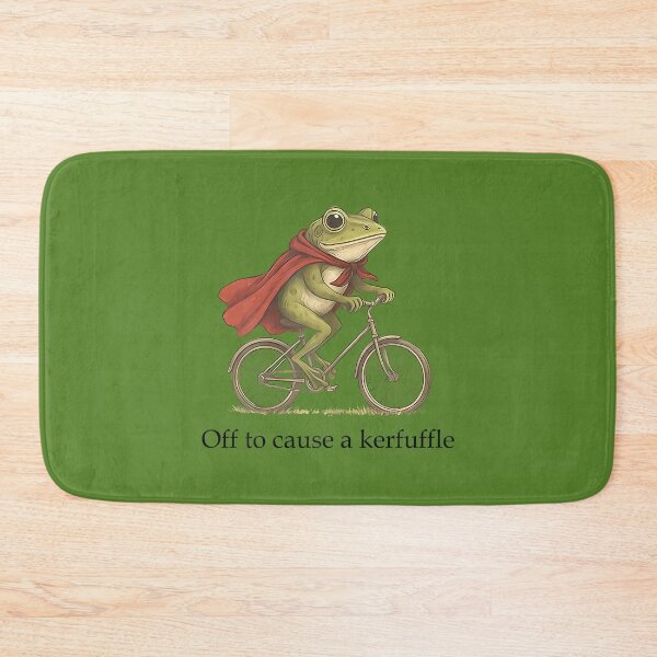 Item preview, Sarcasm Frog Riding Bicycle Humor Off To Cause A Kerfuffle designed and sold by ArleneRowe.