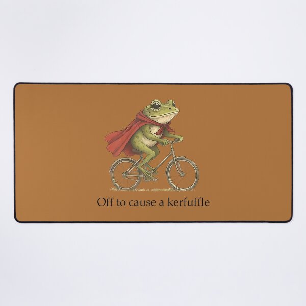 Item preview, Sarcasm Frog Riding Bicycle Humor Off To Cause A Kerfuffle designed and sold by ArleneRowe.