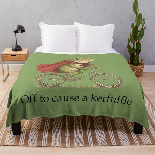 Item preview, Sarcasm Frog Riding Bicycle Humor Off To Cause A Kerfuffle designed and sold by ArleneRowe.