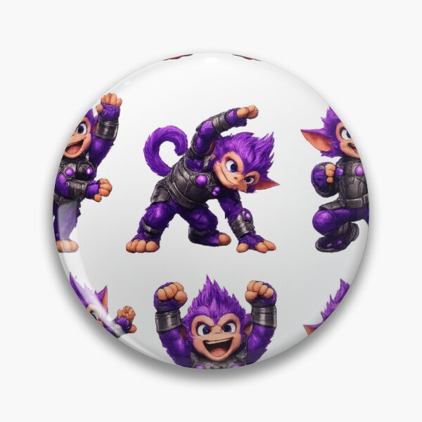 Item preview, Purple-armoured imp in dynamic poses designed and sold by Purpletoys.