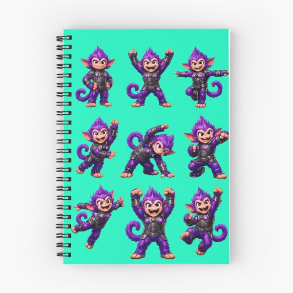 Item preview, Purple-armoured imp in dynamic poses designed and sold by Purpletoys.