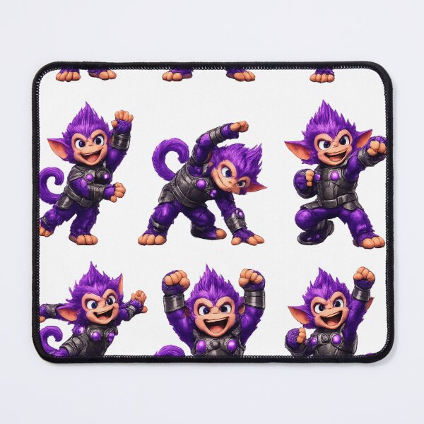 Item preview, Purple-armoured imp in dynamic poses designed and sold by Purpletoys.