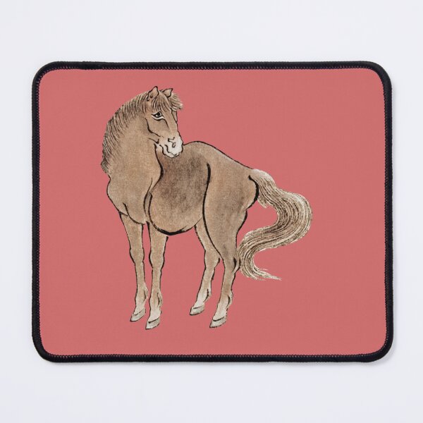 Item preview, Japanese Animal Art - Horse - Modern Ukiyo-e - Japandi, Pink designed and sold by Black Swallow.