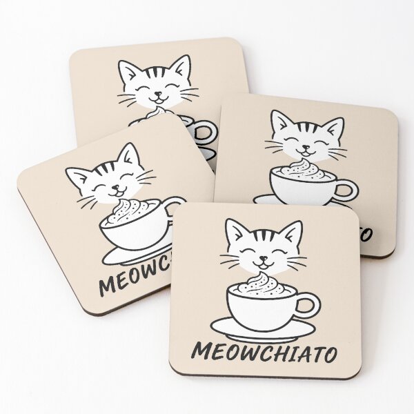 Item preview, ☕ BREWED BEASTIES COLLECTION ☕ - PET PALS - Meowchiato designed and sold by WheelieGdArt.
