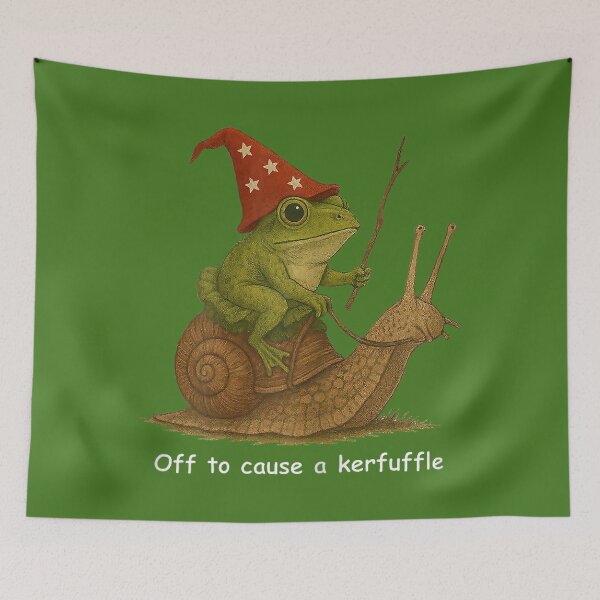 Item preview, Whimsical Frog Wizard Off to Cause A Kerfuffle Meme Frog designed and sold by KathieFaugh.