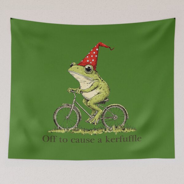 Item preview, Whimsical Frog Wizard Off to Cause A Kerfuffle Meme Frog designed and sold by KathieFaugh.