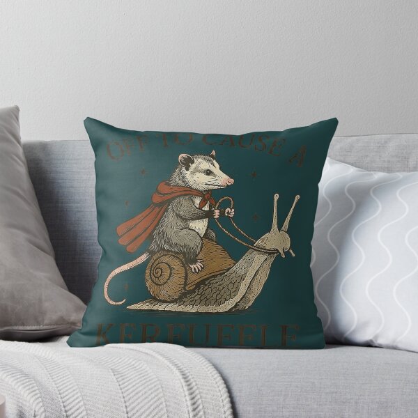 Item preview, Whimsical Opossum Off to Cause A Kerfuffle Possum Funny Meme designed and sold by KathieFaugh.