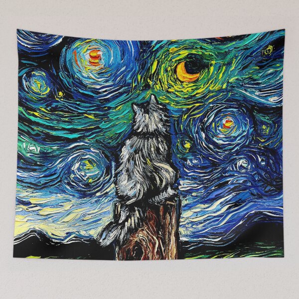 Item preview, Norwegian Forest Cat Night designed and sold by AjaTrier.