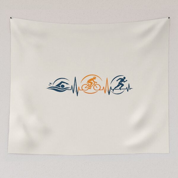 Item preview, Triathlon Heartbeat Swim Bike Run Gift designed and sold by Corvoria.