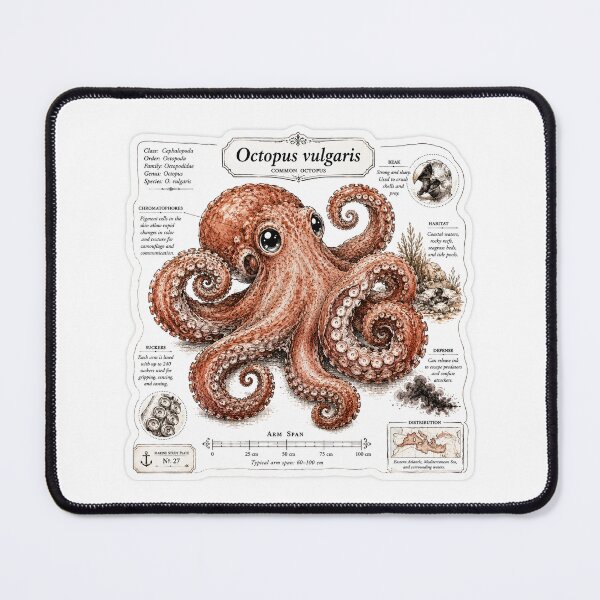 Item preview, Cute Vintage Octopus Sticker - Scientific Cephalopod Plate designed and sold by PND7777.