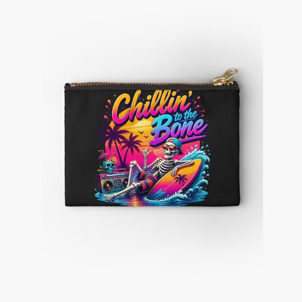 Item preview, Funny Surfing Skeleton Retro Sunset - Chillin' To The Bone designed and sold by legendaryskins.
