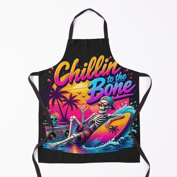 Item preview, Funny Surfing Skeleton Retro Sunset - Chillin' To The Bone designed and sold by legendaryskins.