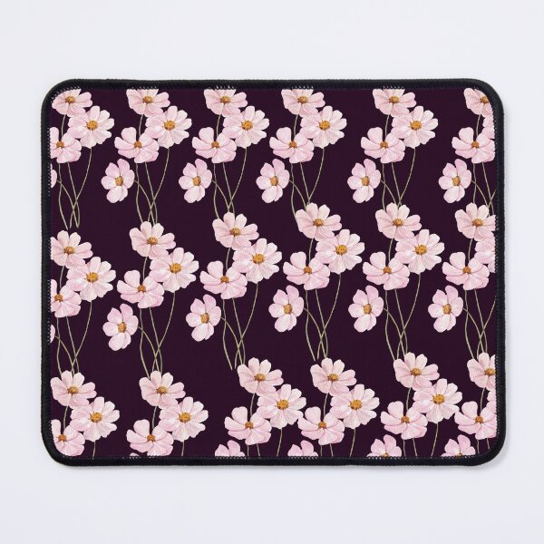 Item preview, Pastel Pink Floral Pattern on Deep Plum Purple designed and sold by Jyoti-Quotes.