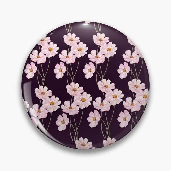Item preview, Pastel Pink Floral Pattern on Deep Plum Purple designed and sold by Jyoti-Quotes.