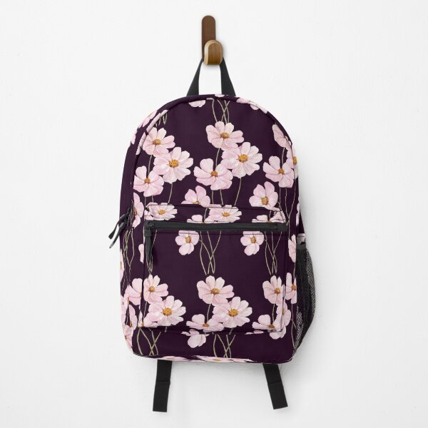 Item preview, Pastel Pink Floral Pattern on Deep Plum Purple designed and sold by Jyoti-Quotes.