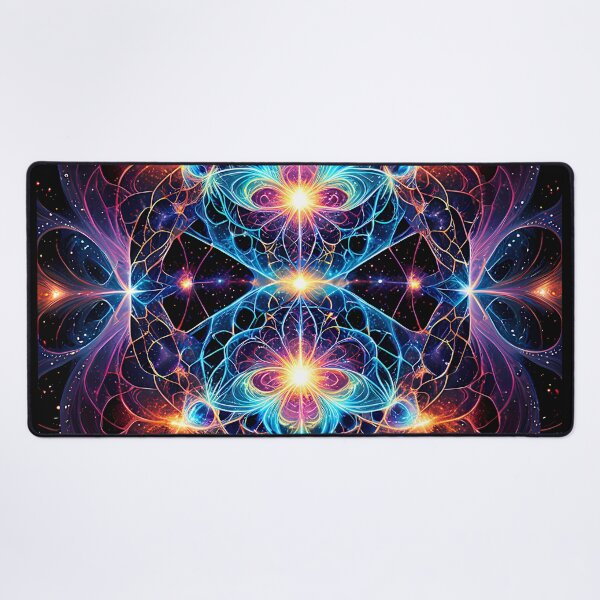 Item preview, Neon Fractal Cosmic Mandala Symmetry designed and sold by CuteSlothWorld.
