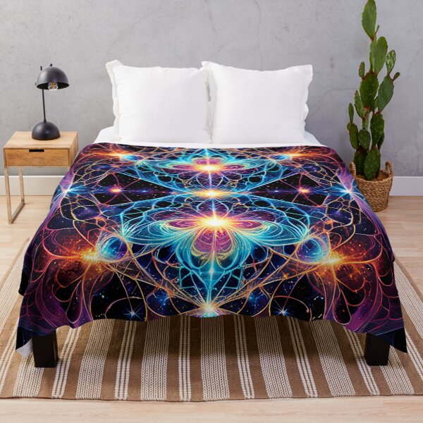 Item preview, Neon Fractal Cosmic Mandala Symmetry designed and sold by CuteSlothWorld.