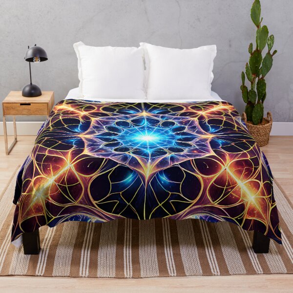 Item preview, Neon Sacred Geometry Cosmic Mandala Art designed and sold by CuteSlothWorld.