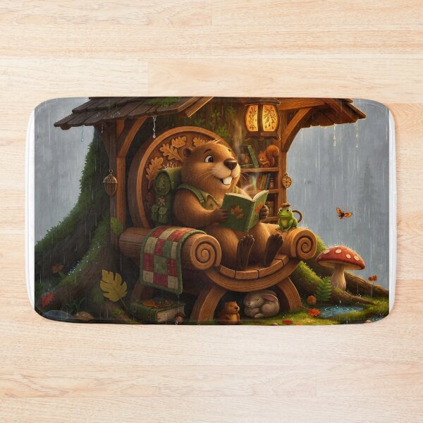 Item preview, Happy Beaver Adventures – Rainy Day Reading designed and sold by Clothes With Smiling Animals Walt Gral.