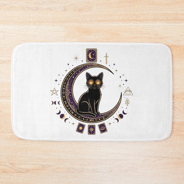 Item preview, Mystical Black Cat Lunar Tarot Card designed and sold by CatstheticShop1.