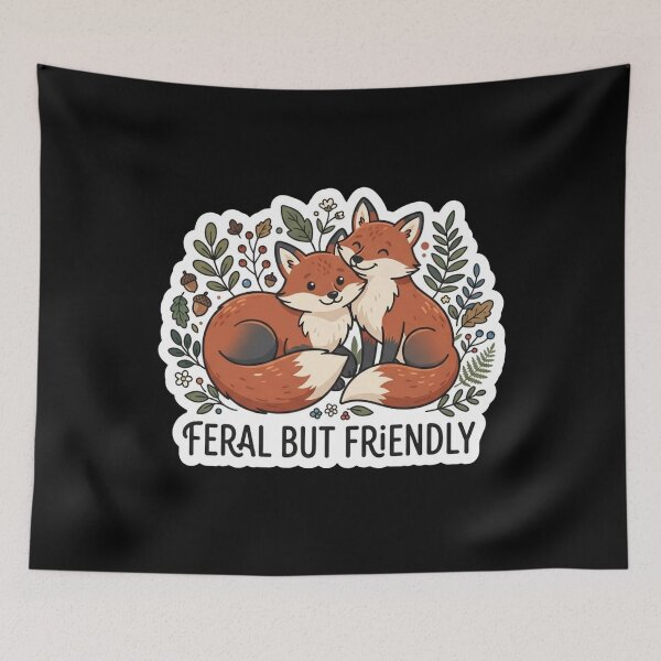 Item preview, Cute Feral But Friendly Fox Pair designed and sold by Owcomm.