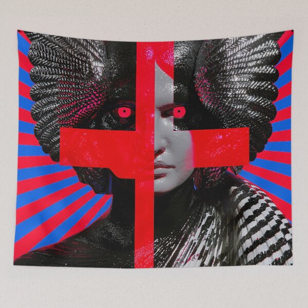 Item preview, Psychedelic Woman Beneath Crimson Cross designed and sold by bubblegoth.