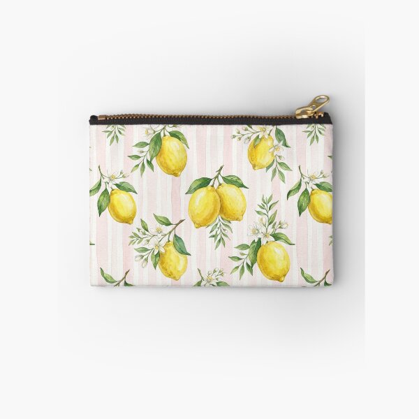 Item preview, Watercolor Lemon Pink Stripe Pattern | Romantic Cottagecore Citrus Floral Seamless Design designed and sold by Shivi-designs.