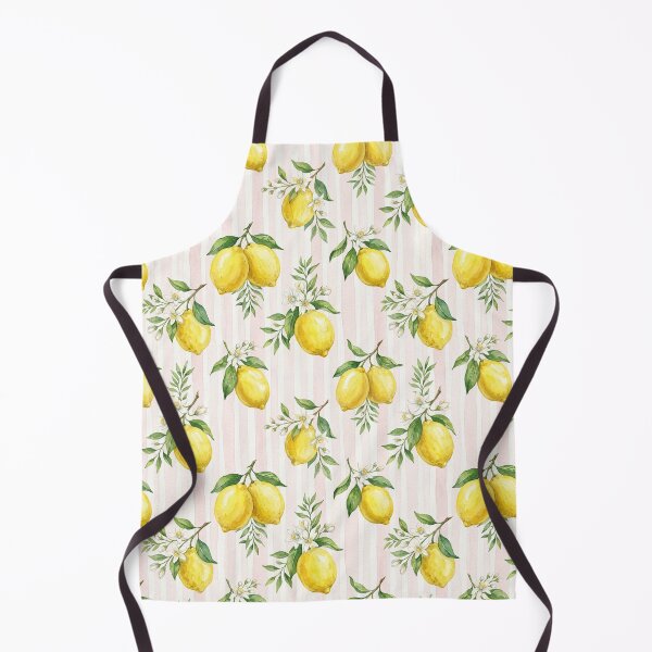Item preview, Watercolor Lemon Pink Stripe Pattern | Romantic Cottagecore Citrus Floral Seamless Design designed and sold by Shivi-designs.