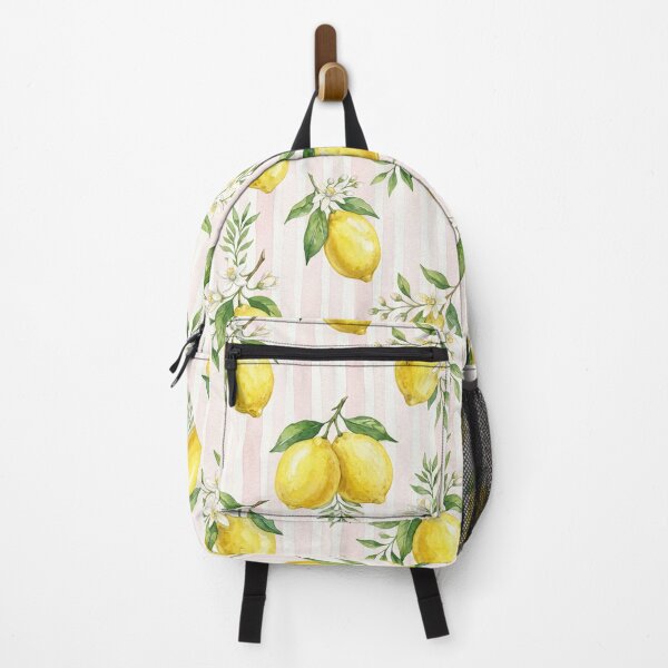 Item preview, Watercolor Lemon Pink Stripe Pattern | Romantic Cottagecore Citrus Floral Seamless Design designed and sold by Shivi-designs.