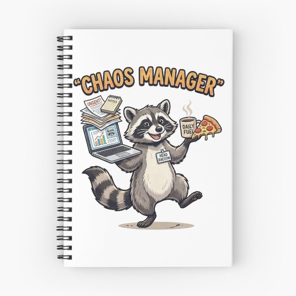 Item preview, Chaos Manager Funny Raccoon Office Humor Work Meme Design designed and sold by PlumArtDesign.
