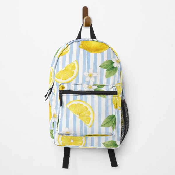 Item preview, Watercolor Lemon Stripe Pattern | Amalfi Coast Citrus Seamless Blue Coastal Summer Print designed and sold by Shivi-designs.