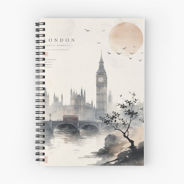 Item preview, London Watercolor Art | Japandi Zen Cityscape with Minimalist Japanese Aesthetic designed and sold by Jandedan.