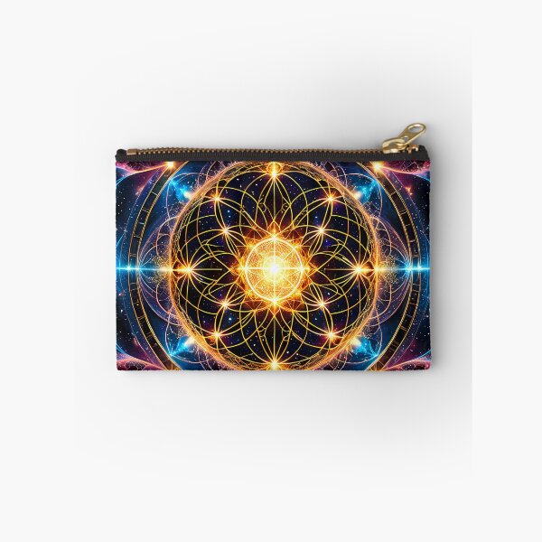 Item preview, Golden Sacred Geometry Mandala Neon Cosmic Core designed and sold by CuteSlothWorld.